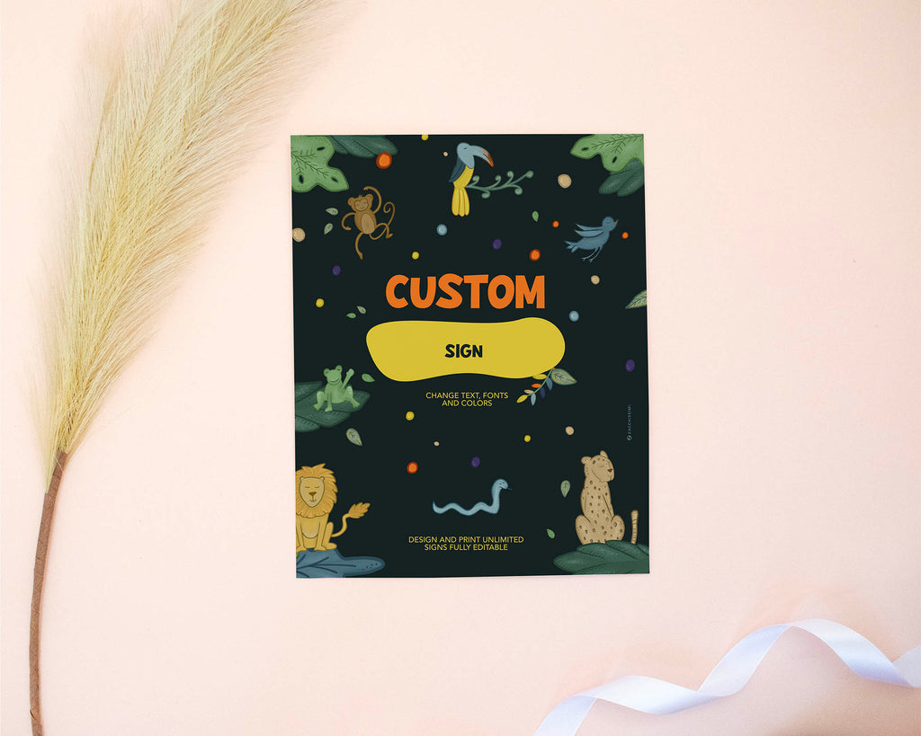 Tropical Forest - Custom Sign Invite Self Editing Template