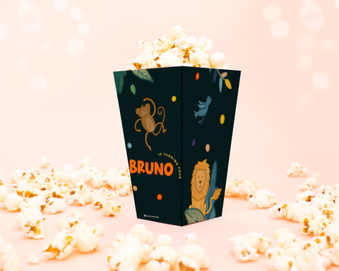 Tropical Forest - Popcorn Box Self Editing Template