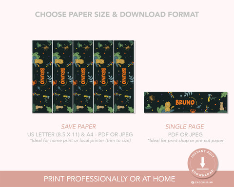 Tropical Forest - Bottle Label Self Editing Template