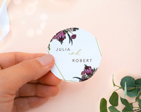 Boho Flowers - Stickers Self Editing Template